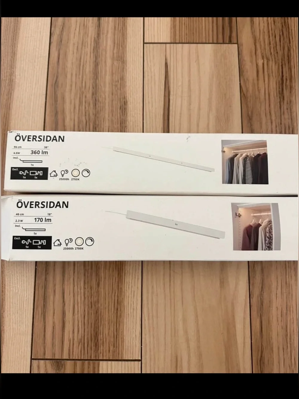 IKEA ÖVERSIDAN White LED Closet/Under-Shelf Lights (2-Pack)